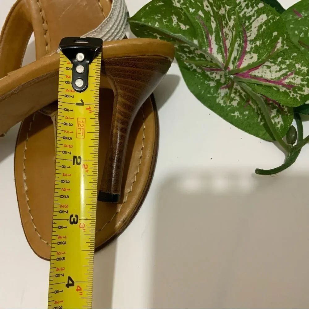 ERIC JAVITS' NEW YORK Brown & Gold Sandals 8.5 N - Picture 6 of 9